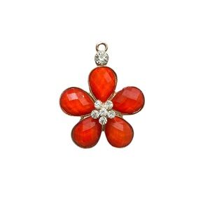 Vintage Orange Flower Pendant for Fashion Jewelry